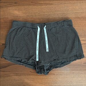 Calvin Klein Black and White Striped Pajama Shorts